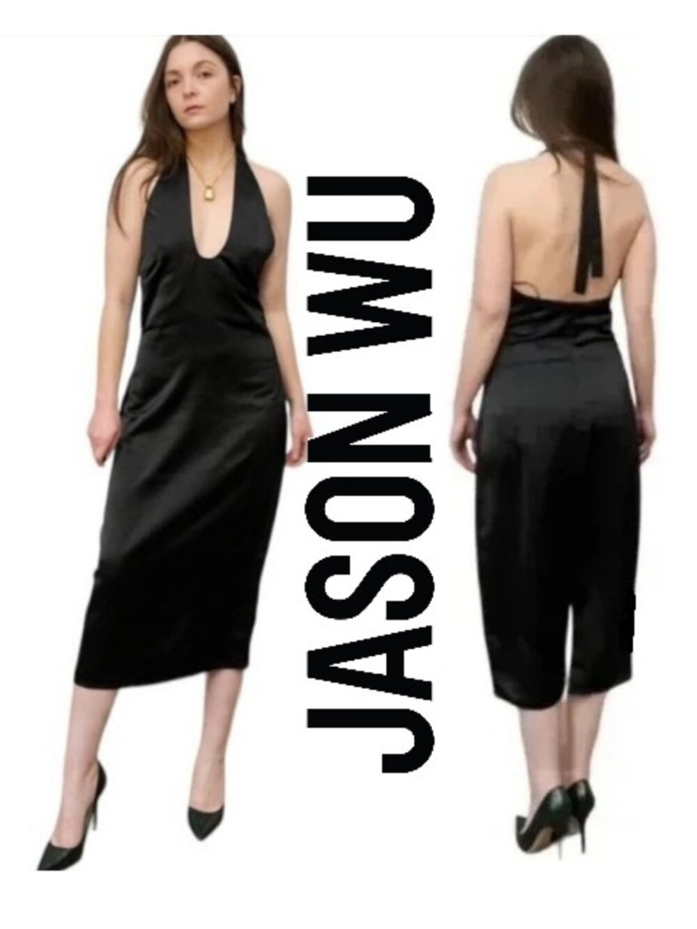 NWT ~ JASON WU BLACK MIDI COCKTAIL DRESS sz M